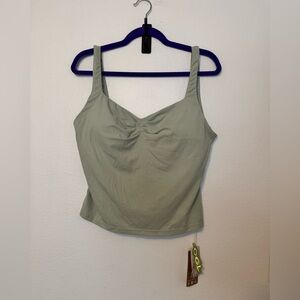 NEW OGL SkinKiss Ruched Bra Tank Active Size XL Green NWT